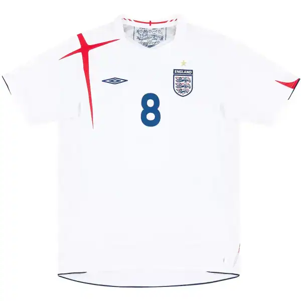 Lampard #8 Retro England Home Jersey World Cup 2006 - Image 2