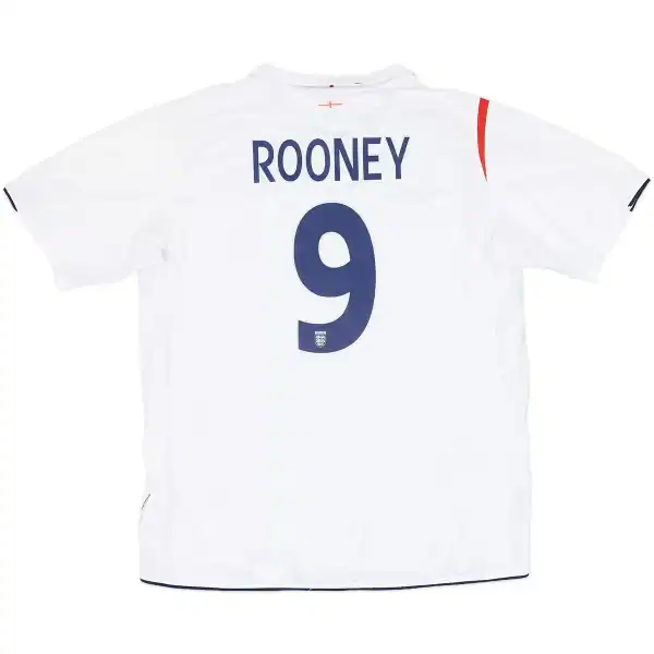 Rooney #9 Retro England Home Jersey World Cup 2006 - Image 1