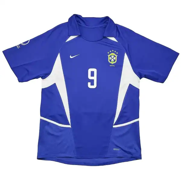 Ronaldo #9 Retro Brazil Away Jersey World Cup 2002 - Image 2