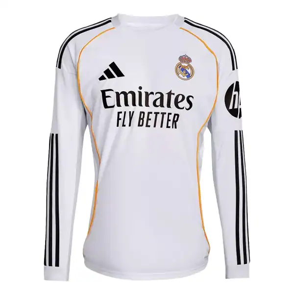 Real Madrid Home Long Sleeve Jersey 2025/26 - Image 1