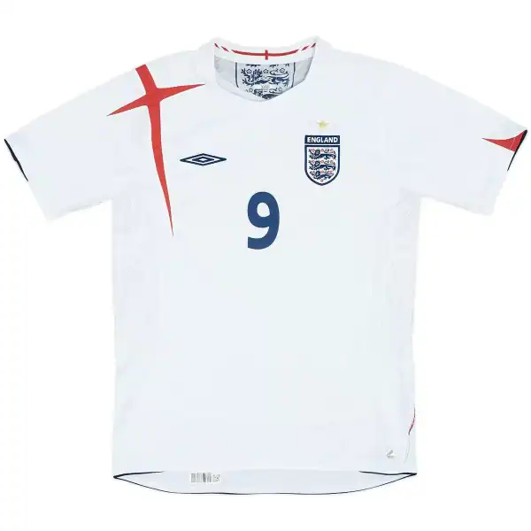 Rooney #9 Retro England Home Jersey World Cup 2006 - Image 2