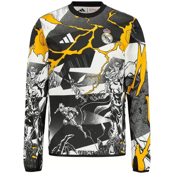 Real Madrid x Marvel Warm Up Long Sleeve Jersey 2025/26 - Image 1