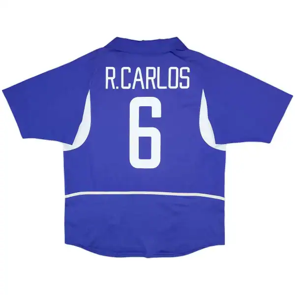 R.Carlos #6 Retro Brazil Away Jersey World Cup 2002 - Image 4