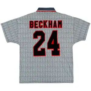 Beckham #24 Retro Manchester United Away Jersey 1995/96