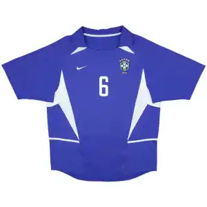 R.Carlos #6 Retro Brazil Away Jersey World Cup 2002