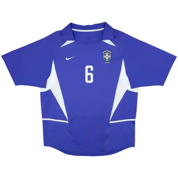 R.Carlos #6 Retro Brazil Away Jersey World Cup 2002 - Image 1