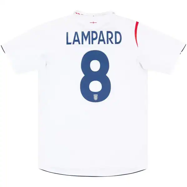 Lampard #8 Retro England Home Jersey World Cup 2006 - Image 3