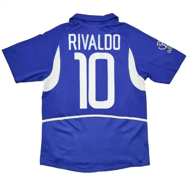 Rivaldo #10 Retro Brazil Away Jersey World Cup 2002 - Image 2