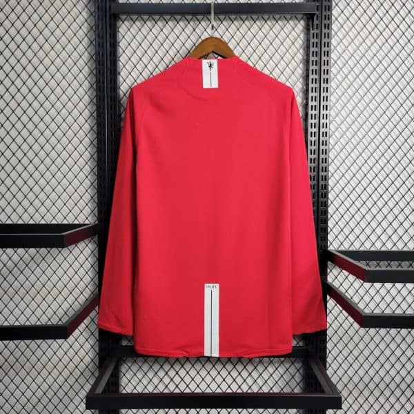 Manchester United 2007/2008 Home Long Sleeve Retro Jersey - Image 2