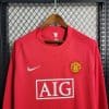 Manchester United 2007/2008 Home Long Sleeve Retro Jersey - Image 3