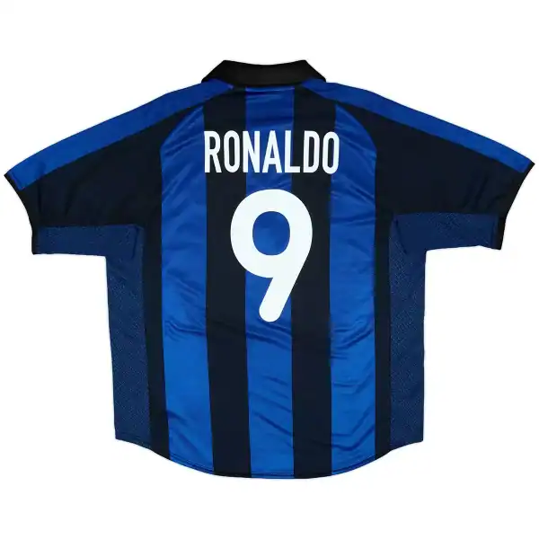 Ronaldo #9 Retro Inter Milan Home Jersey 2001/02 - Image 1